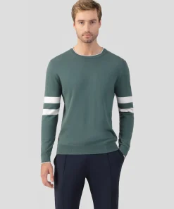 Ron Dorff Cashmere & Knitwear Tops>Cotton Cashmere Sweater w. Double Lines