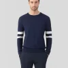 Ron Dorff Cashmere & Knitwear Tops>Cotton Cashmere Sweater w. Double Lines