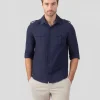 Ron Dorff Shirts>Cotton-Linen Long Sleeve Shirt w. Pockets