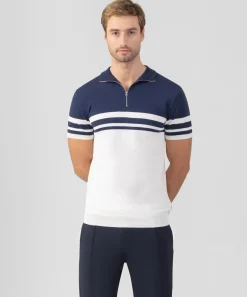 Ron Dorff Polo Shirts>Cotton-Silk RD Polo Bicolor