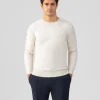 Ron Dorff Cashmere & Knitwear Tops>Cotton-Wool Navy Sweater w. Side Rib