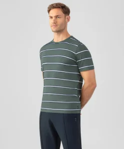 Ron Dorff Lounge T-Shirts | T-Shirts>Crew Neck T-Shirt Eyelet Edition w. Double Stripes