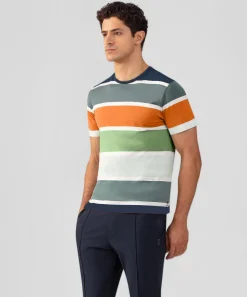 Ron Dorff Lounge T-Shirts | T-Shirts>Crew Neck T-Shirt Eyelet Edition w. Big Stripes