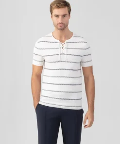 Ron Dorff Lounge T-Shirts | T-Shirts>Knitted T-Shirt w. Fisherman Stripes
