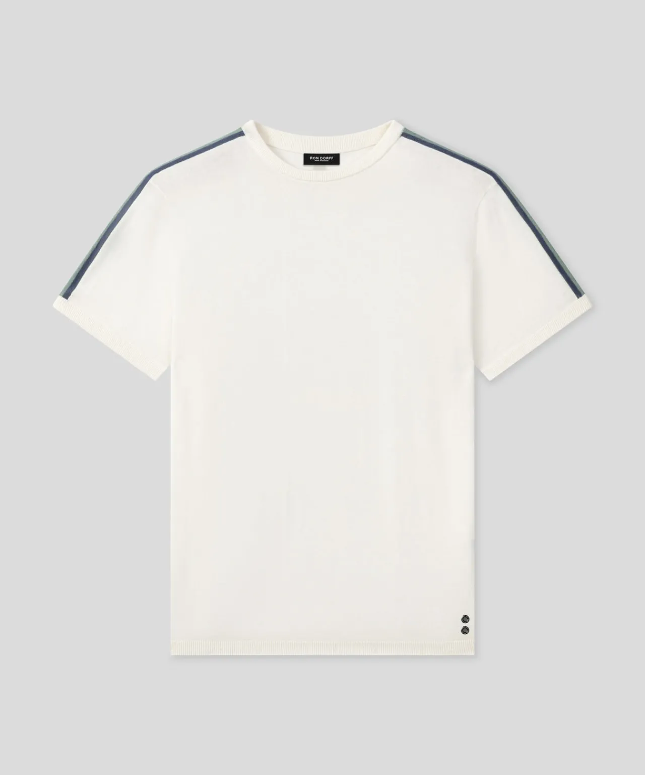Ron Dorff Lounge T-Shirts | T-Shirts>Knitted T-Shirt w. Side Stripes