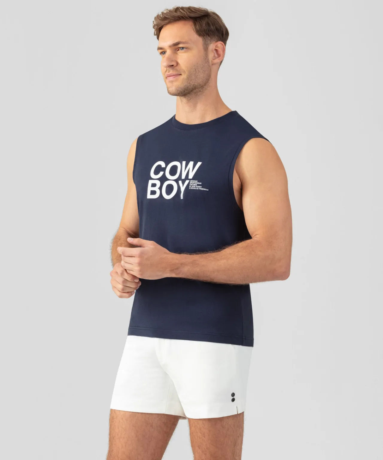Ron Dorff Lounge T-Shirts | T-Shirts>Organic Cotton Sleeveless T-Shirt "COW BOY"