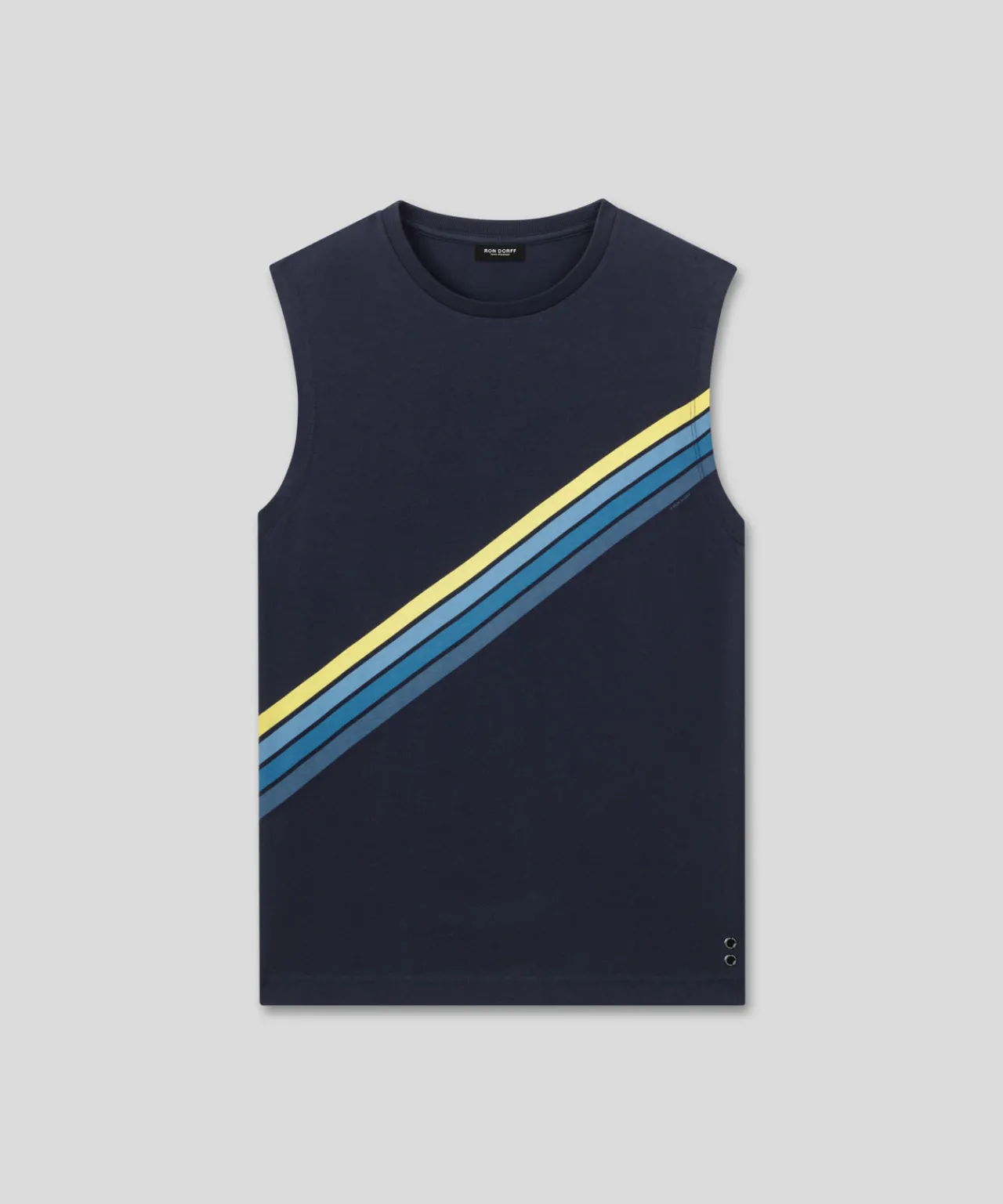 Ron Dorff Lounge T-Shirts | T-Shirts>Organic Cotton Sleeveless T-Shirt w. Diagonal Stripes