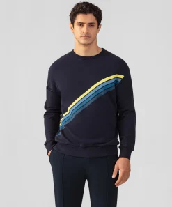 Ron Dorff Sweatshirts>Organic Cotton Sweatshirt w. Diagonal Stripes