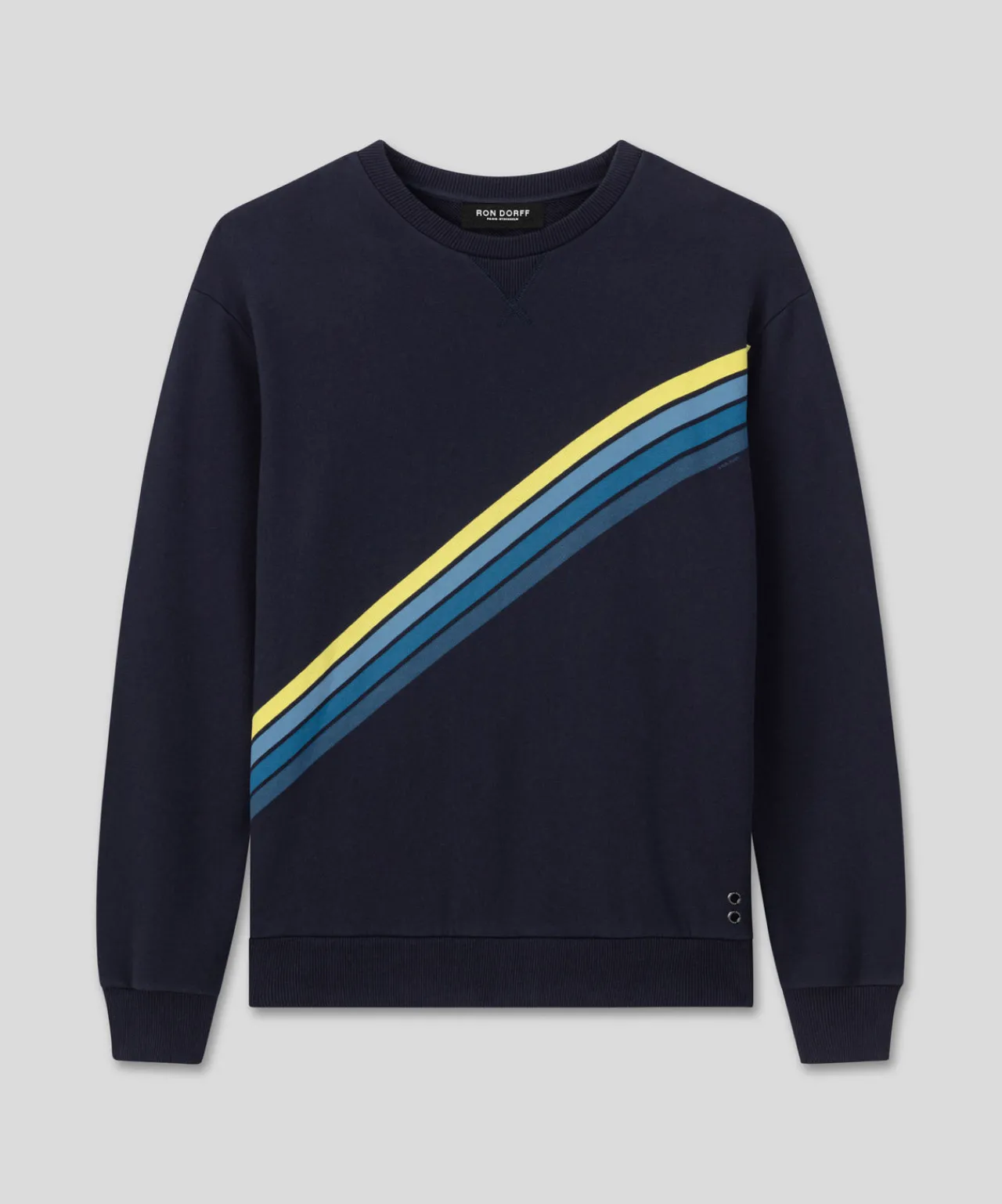 Ron Dorff Sweatshirts>Organic Cotton Sweatshirt w. Diagonal Stripes
