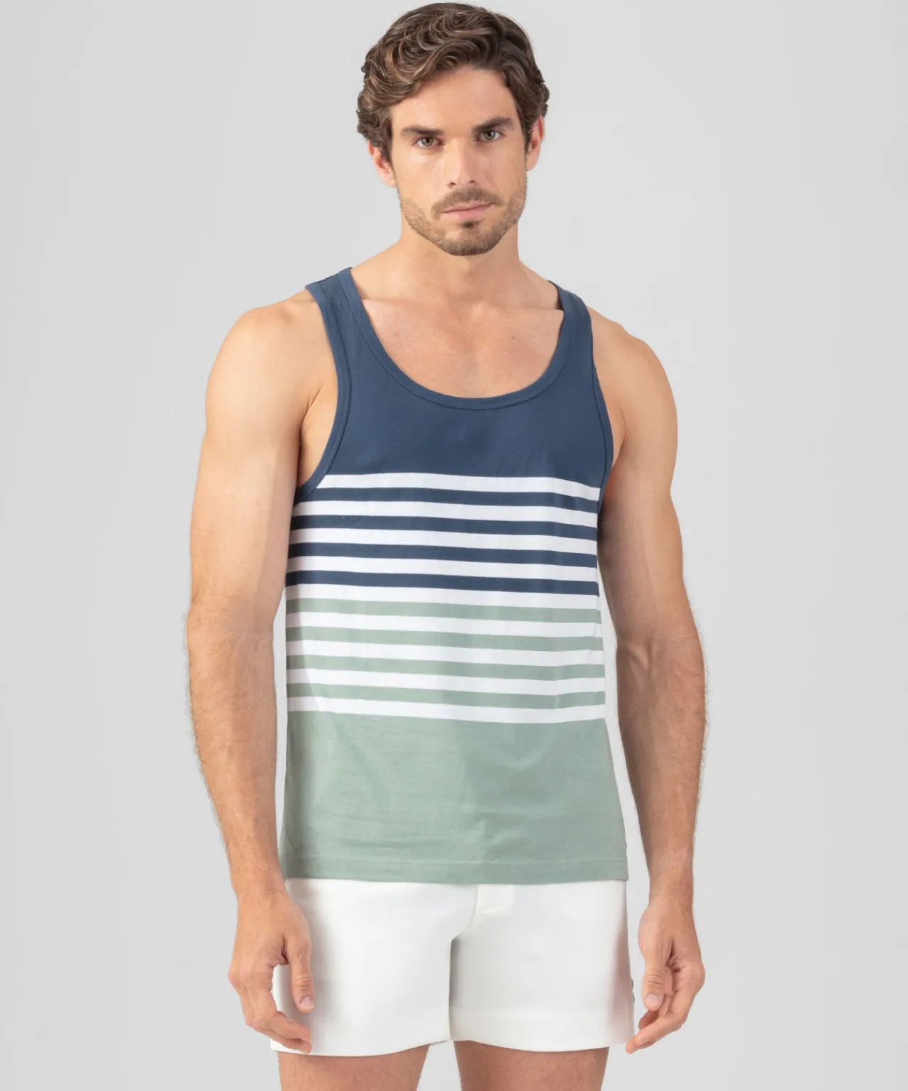 Ron Dorff Pajamas | Lounge T-Shirts>Organic Cotton Tank Top w. Stripes