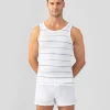 Ron Dorff Pajamas | Lounge T-Shirts>Ribbed Tank Top w. Fisherman Stripes