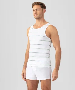 Ron Dorff Pajamas | Lounge T-Shirts>Ribbed Tank Top w. Fisherman Stripes