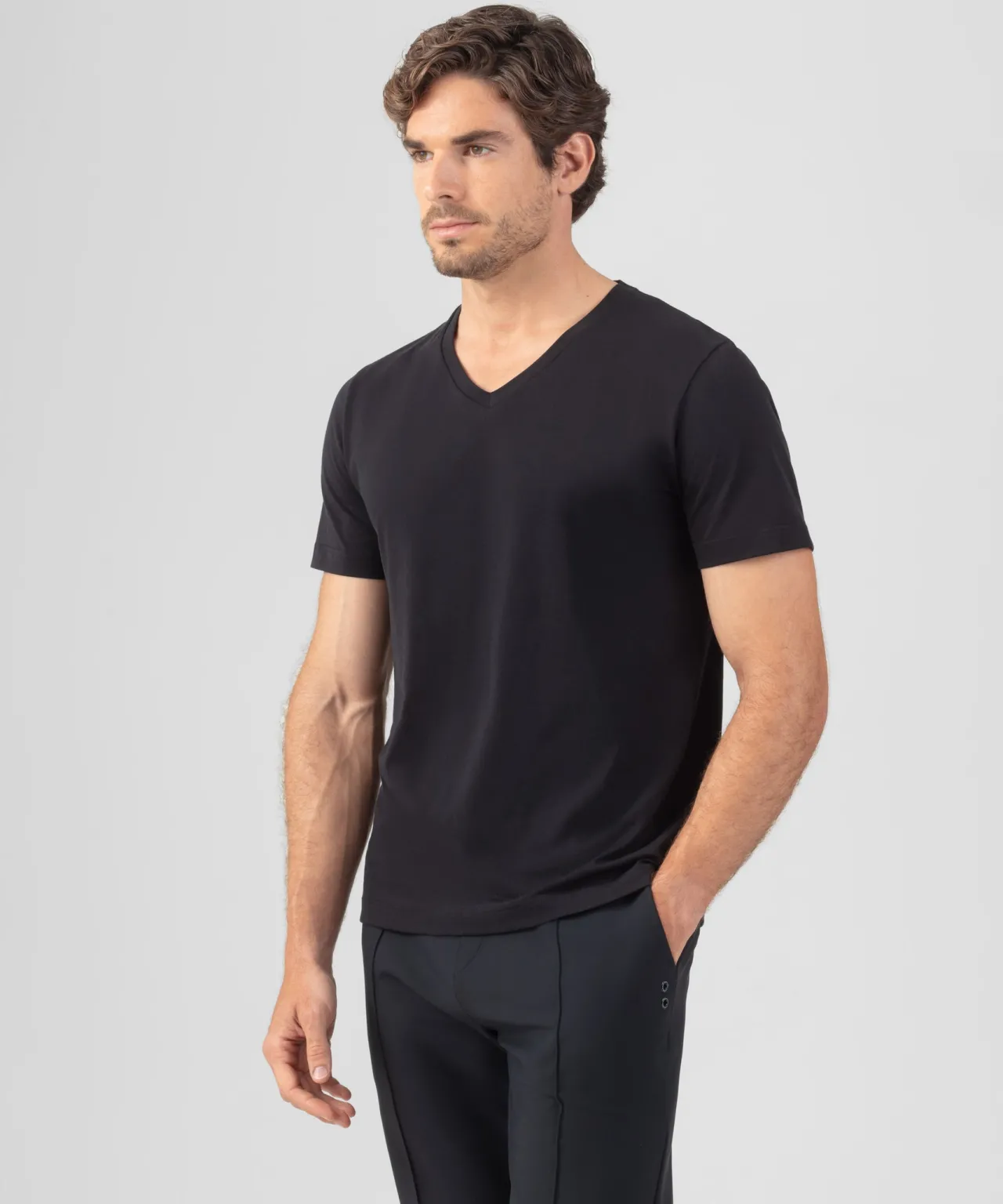 Ron Dorff Lounge T-Shirts | T-Shirts>V Neck T-Shirt Eyelet Edition